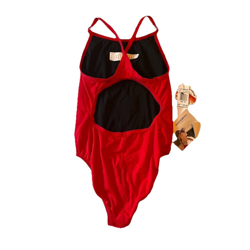 Watermen Women’s Lifeguard Swimsuit Size 40 Red One-Piece - NWT - Picture 2 of 4